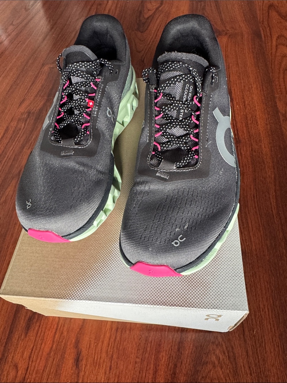 On Cloudmonster 2 Women’s Size 9.5 Gray Pink Green Running Shoes